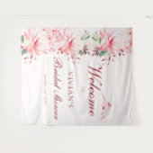 Elegante onberispelijke Sakura Roze Bruiloft Welko Wandkleed (Voorkant (horizontaal))