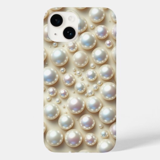 Elegante Onbevlekte Witte Parels Verspreide Esthet Case-Mate iPhone Case (Achterkant)