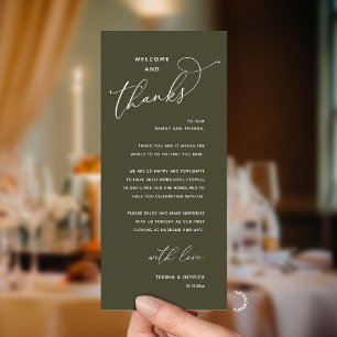 Elegante Ontvangst 'Welkom en Dank' Gastkaart Programma