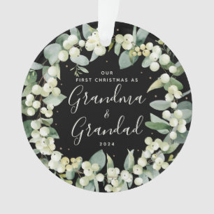 Elegante Onze Eerste Kerstmis als Grootouders Foto Ornament