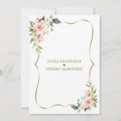 Elegante Onze Huwelijk Calligrafie Met Bloemen  Kaart (Achterkant)