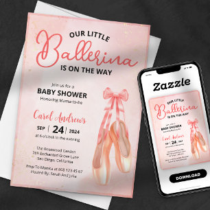 Elegante Onze Kleine Ballerina Baby Shower Kaart