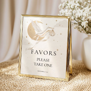 Elegante Ooievaar Baby Borrel Tafelbord Poster