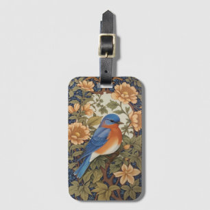 Elegante Oosterse Bluebird William Morris Geïnspir Bagagelabel