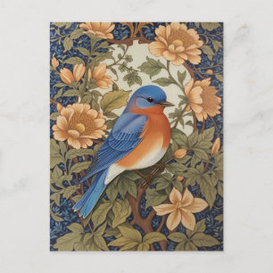 Elegante Oosterse Bluebird William Morris Geïnspir Briefkaart