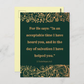 Elegante Oosterse Gouden Groene Patroon Bijbel Briefkaart (Voorkant / Achterkant)