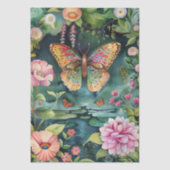 Elegante Oosterse Tuin Thema Decoupage Crafting Tissuepapier (Voorkant)