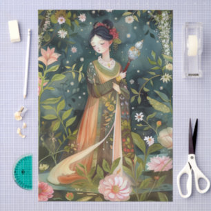 Elegante Oosterse Tuin Thema Decoupage Crafting Tissuepapier