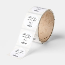 Elegante op maat gemaakte bedanklogo-stickers voor ronde sticker
