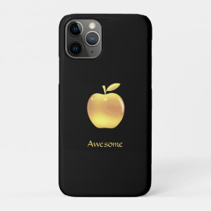 Elegante op maat gemaakte gouden appel & tekst op  iPhone 11 pro hoesje