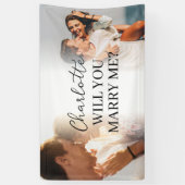 Elegante op maat gemaakte huwelijksaanzoekbanner spandoek (Verticaal)