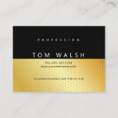 Elegante op maat gemaakte monogram gouden zwarte v visitekaartje (Achterkant)