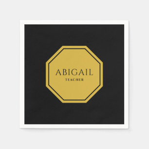 Elegante op maat gemaakte naam en titel standaard  servet
