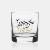 Elegante opa van de bruidegom bruiloft whisky glas (Voorkant)