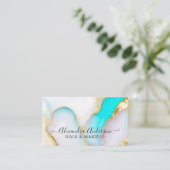 Elegante Opal Gold Glitter Visitekaartje (Staand voorkant)