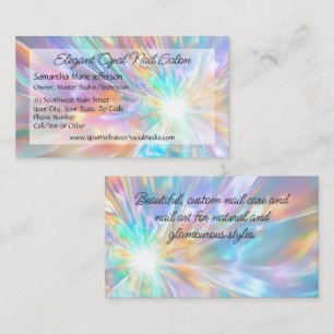 Elegante Opal Holografische Kristallen Pedicure Sa Visitekaartje