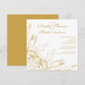 Elégante or Lily Fleur de nuptiale Invitation douc (Devant / Derrière)