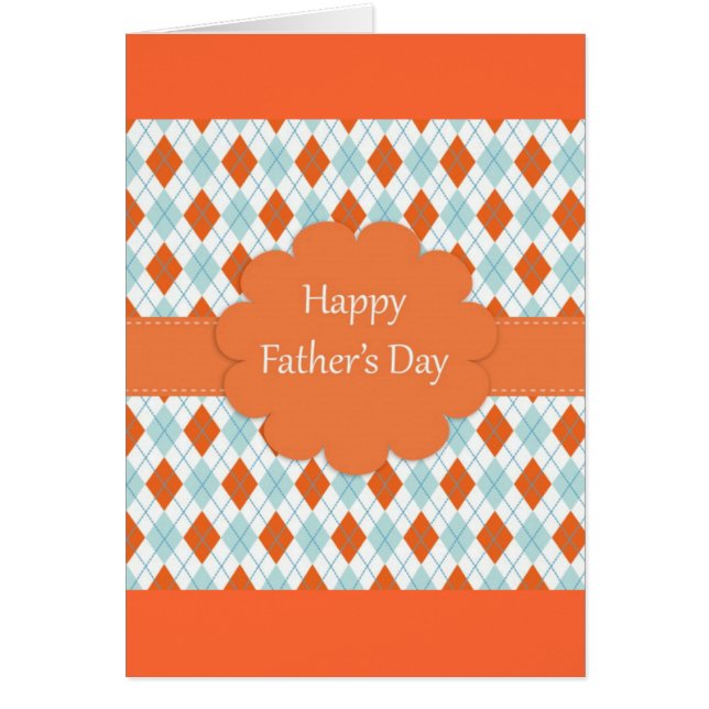 Elegante Oranje Argyle Pattern Dad (Voorkant)