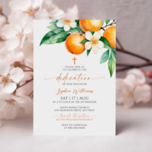 Elegante Oranje Bloemen Toewijding Kaart