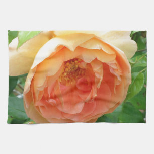 Elegante Oranje Blos Roos Theedoek