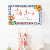 Elegante Oranje Bruiloftsdouche Spritz Spandoek (Insitu)