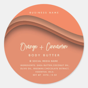 Elegante oranje cosmetica ronde sticker