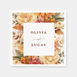 Elegante Oranje Flower Lijst bruiloft partij Servet