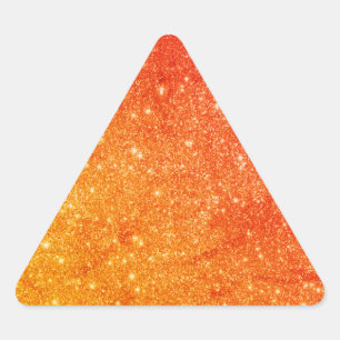 Elegante Oranje glitter Driehoek Sticker