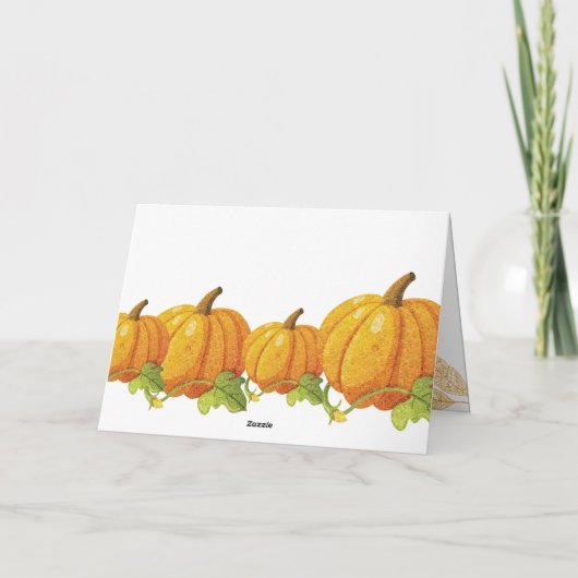 Elegante Oranje glitter pompoen Happy Thanksgiving Feestdagen Kaart (Achterkant)