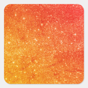 Elegante Oranje glitter Vierkante Sticker