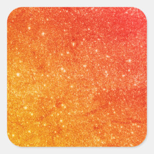 Elegante Oranje glitter Vierkante Sticker
