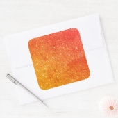 Elegante Oranje glitter Vierkante Sticker (Envelop)
