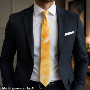 Elegante Oranje Goud Marmer Stropdas
