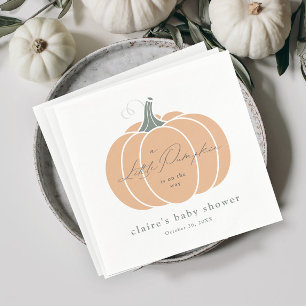 Elegante Oranje Kleine Pompoen Herfst Baby Shower Servet