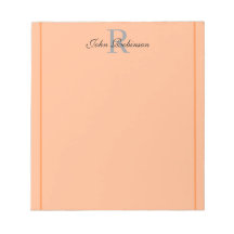 Elegante Oranje Monogram Notitieblok