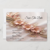 Elegante Oranje perzik bloem Bewaar de datum Save The Date (Voorkant)