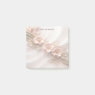 Elegante Oranje perzik Bloemen Post it Notes