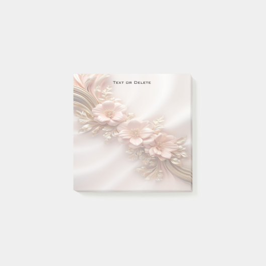 Elegante Oranje perzik Bloemen Post it Notes (Voorkant)