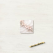 Elegante Oranje perzik Bloemen Post it Notes (Op bureau)