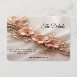 Elegante Oranje perzik Floral Detail behuizing Kaa Informatiekaartje