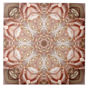 Elegante Oranje Perzik Floral Keramische Tegel Tegeltje
