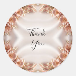 Elegante Oranje Perzik Floral Sticker