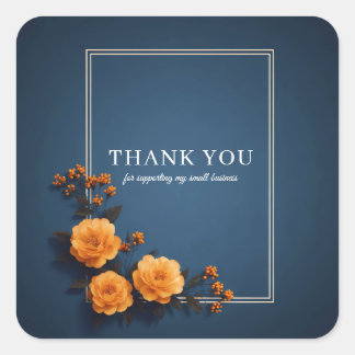 Elegante Oranje Roze Marineblauw Minimalistisch Fr Vierkante Sticker