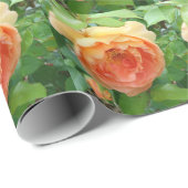 Elegante Oranje Rozen Cadeaupapier (Rol Hoek)