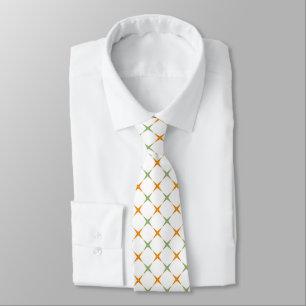 Elegante Oranje & Salie Groene Geometrische Ster H Stropdas