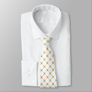 Elegante Oranje & Salie Groene Geometrische Ster H Stropdas
