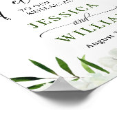 Elégante Orchidée Blanche Répétition Dîner Affiche (Coin)