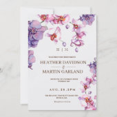 Elegante orchidee botanische bruiloft uitnodiging (Voorkant)