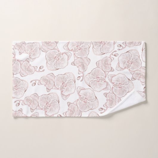Elegante Orchidee Botanische Monogram Huwelijk Bad Handdoek (Handdoek)