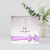 Elegante Orchidee Bow Sparkles Baby shower Kaart (Staand voorkant)
